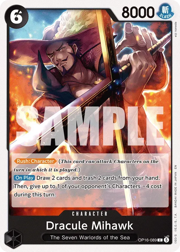 Dracule Mihawk — carte One Piece TCG OP16-089 (The Time of Battle)