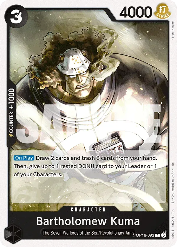 Bartholomew Kuma — carte One Piece TCG OP16-093 (The Time of Battle)