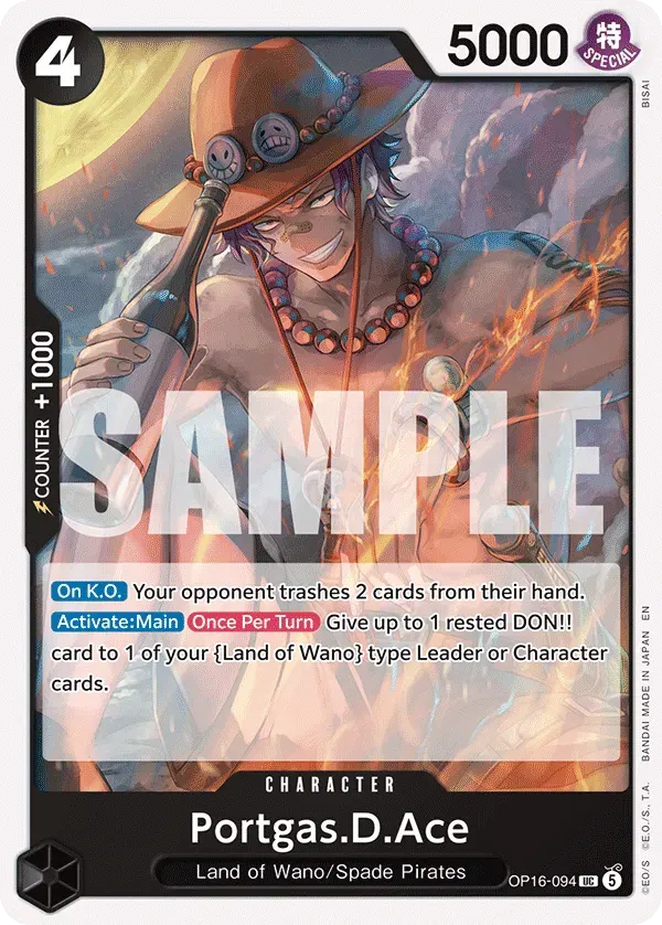 Portgas.D.Ace — carte One Piece TCG OP16-094 (The Time of Battle)