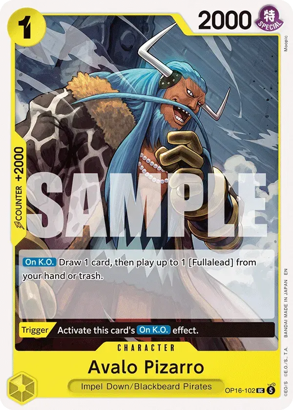 Avalo Pizarro — carte One Piece TCG OP16-102 (The Time of Battle)