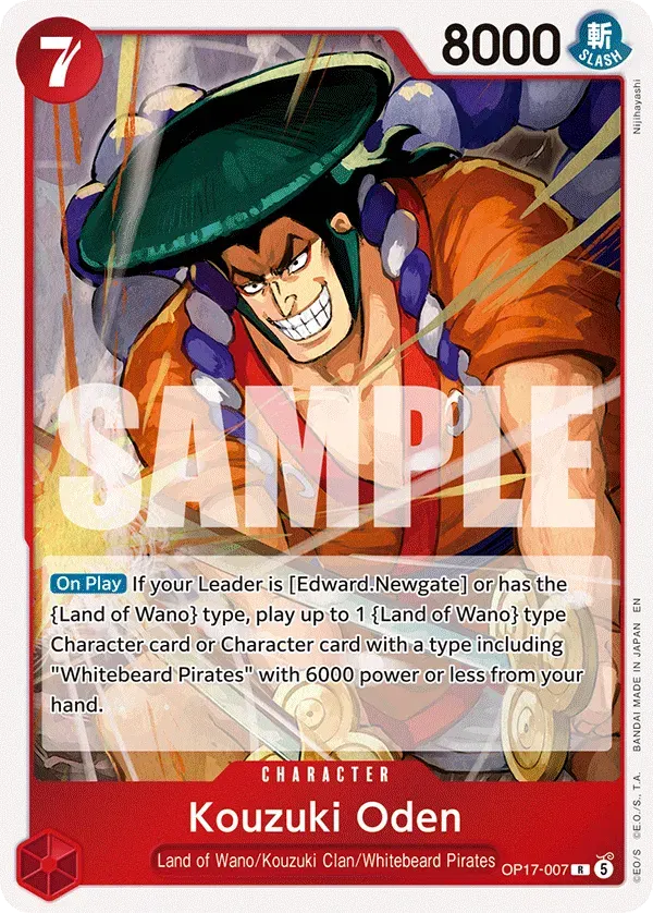 Kouzuki Oden — carte One Piece TCG OP17-007 (The World's Strongest Warriors)