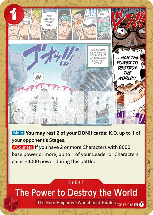 The Power to Destroy the World — carte One Piece TCG OP17-018 (The World's Strongest Warriors)