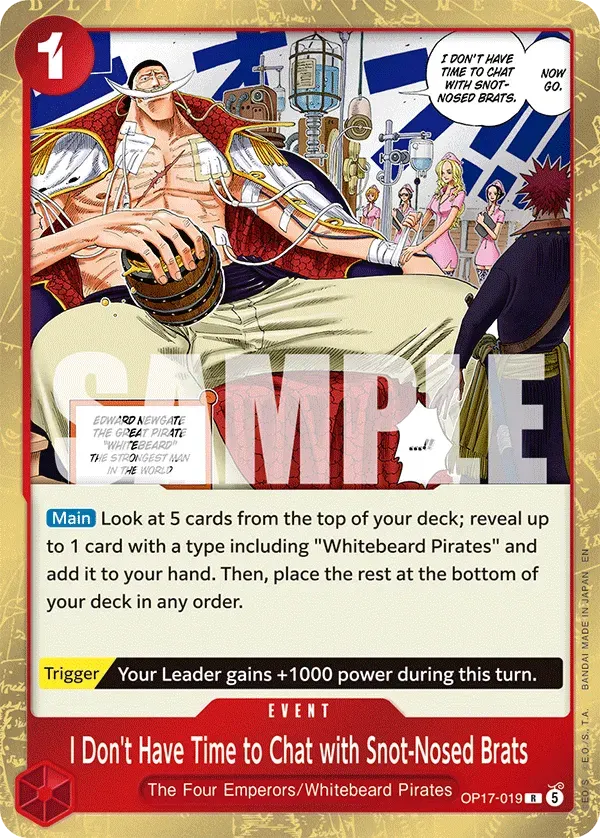 I Don't Have Time to Chat with Snot-Nosed Brats — carte One Piece TCG OP17-019 (The World's Strongest Warriors)