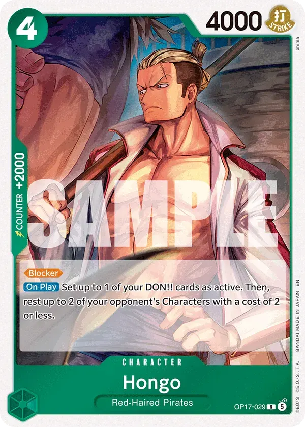 Hongo — carte One Piece TCG OP17-029 (The World's Strongest Warriors)