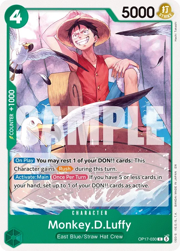 Monkey.D.Luffy — carte One Piece TCG OP17-030 (The World's Strongest Warriors)