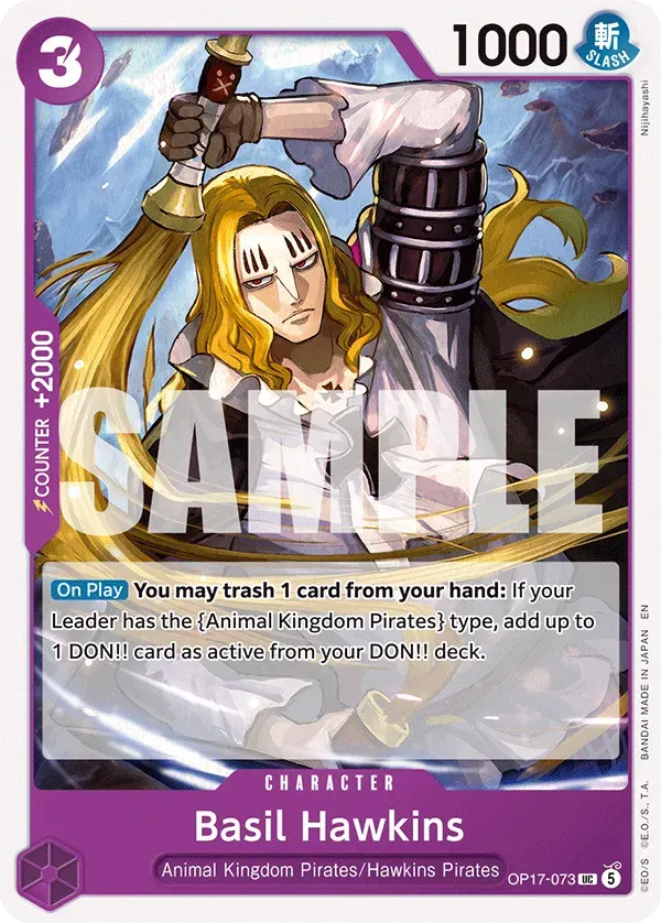 Basil Hawkins — carte One Piece TCG OP17-073 (The World's Strongest Warriors)