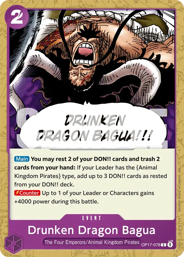 Drunken Dragon Bagua — carte One Piece TCG OP17-078 (The World's Strongest Warriors)