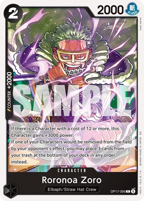 Roronoa Zoro — carte One Piece TCG OP17-095 (The World's Strongest Warriors)