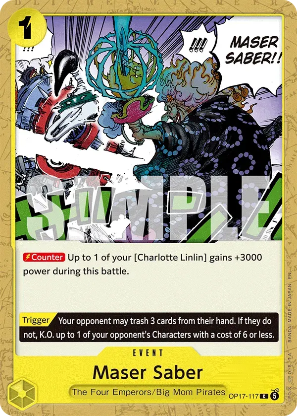 Maser Saber — carte One Piece TCG OP17-117 (The World's Strongest Warriors)