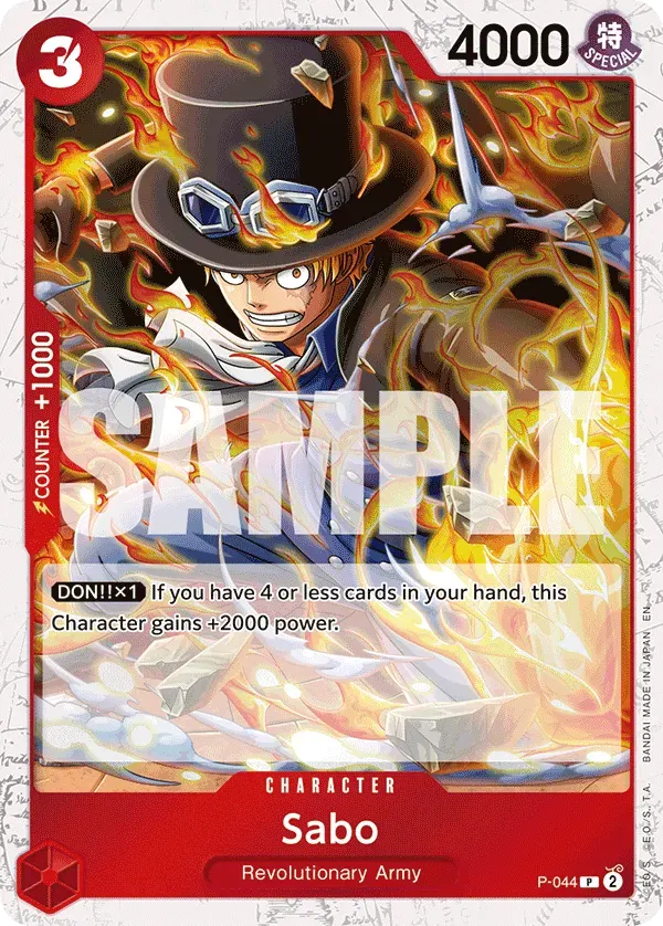 Sabo — carte One Piece TCG P-044 (The Best - Vol. 2)