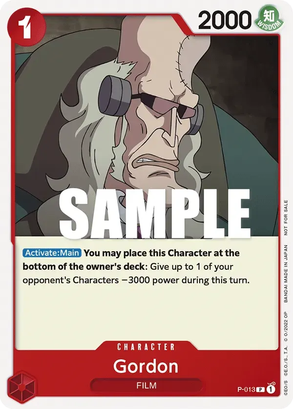 Gordon — carte One Piece TCG P-013 (Promo cards)