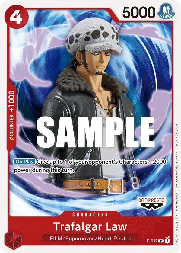 Trafalgar Law — carte One Piece TCG P-017 (Promo cards)