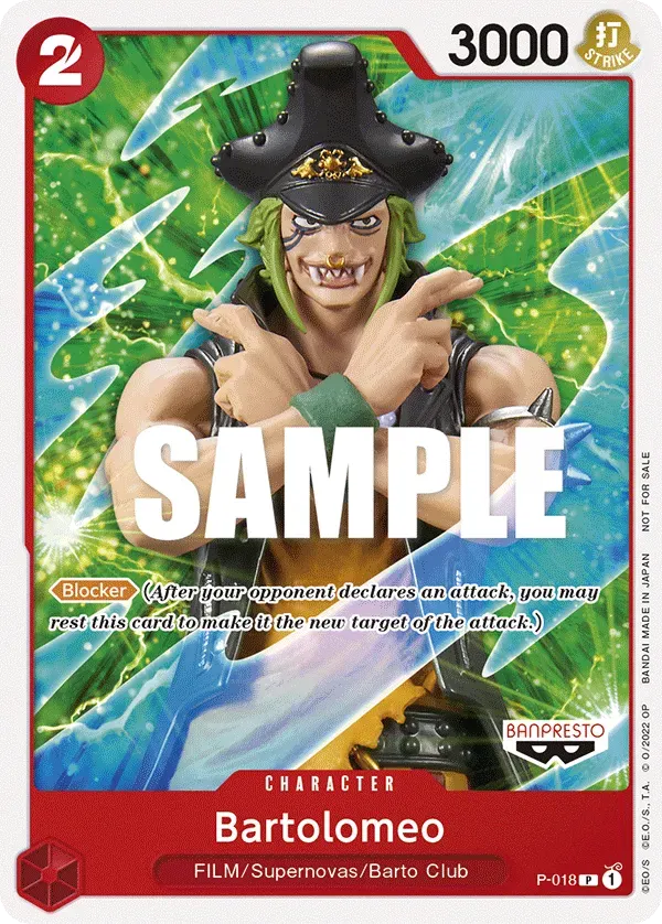 Bartolomeo — carte One Piece TCG P-018 (Promo cards)