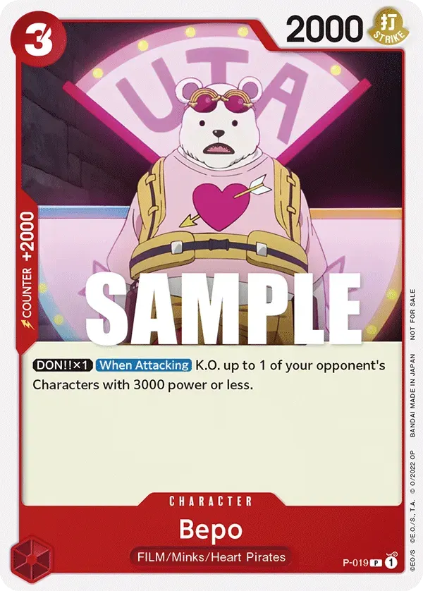 Bepo — carte One Piece TCG P-019 (Promo cards)