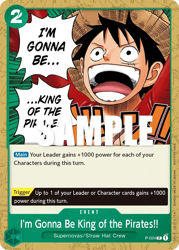 I'm Gonna Be King of the Pirates!! — carte One Piece TCG P-024 (Promo cards)