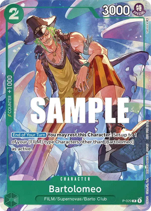 Bartolomeo — carte One Piece TCG P-029 (Promo cards)