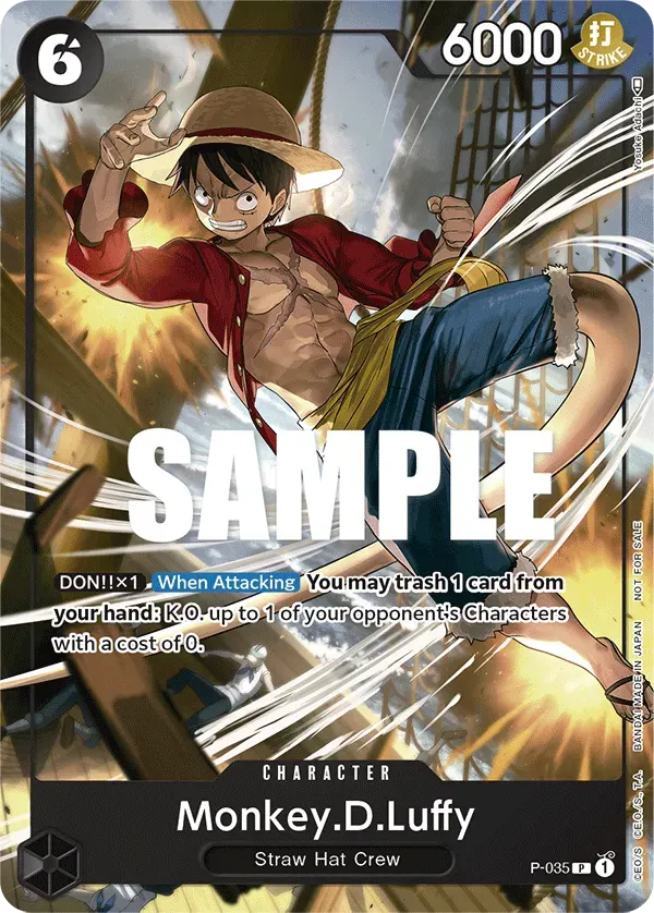 Monkey.D.Luffy — carte One Piece TCG P-035 (Promo cards)