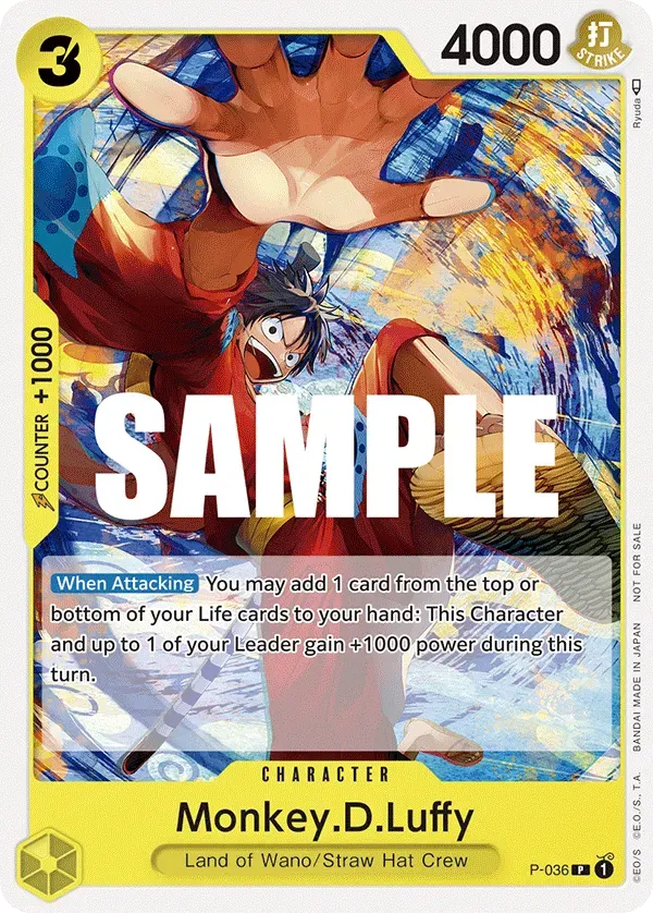 Monkey.D.Luffy — carte One Piece TCG P-036 (Promo cards)