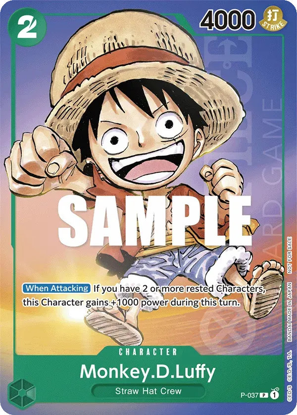 Monkey.D.Luffy — carte One Piece TCG P-037 (Promo cards)