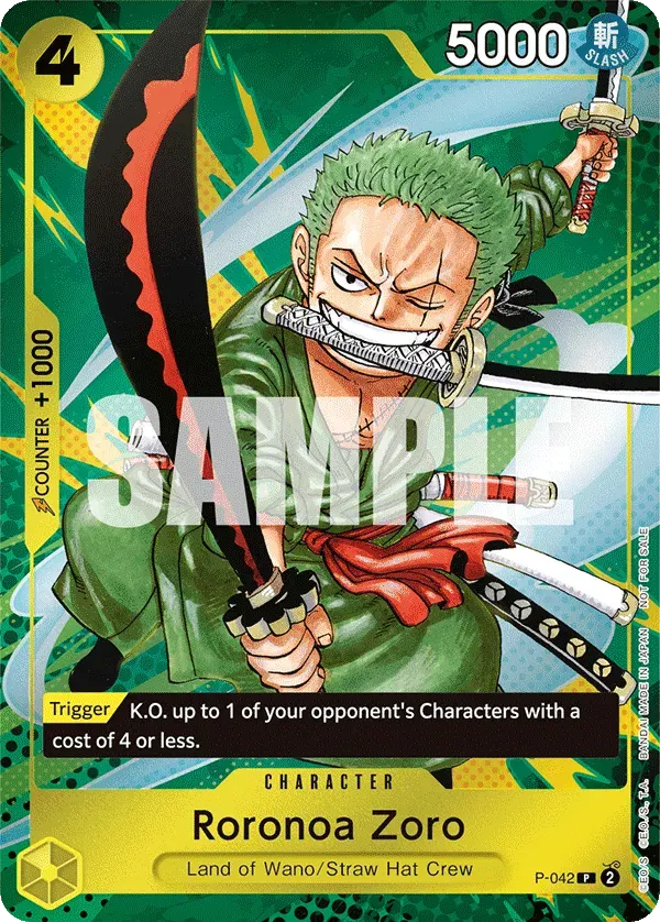 Roronoa Zoro — carte One Piece TCG P-042 (Promo cards)
