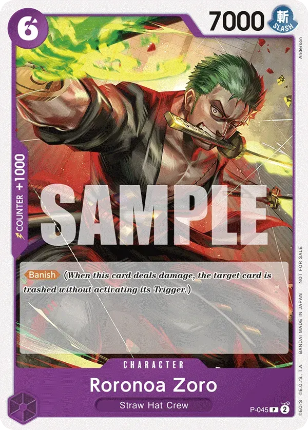 Roronoa Zoro — carte One Piece TCG P-045 (Promo cards)