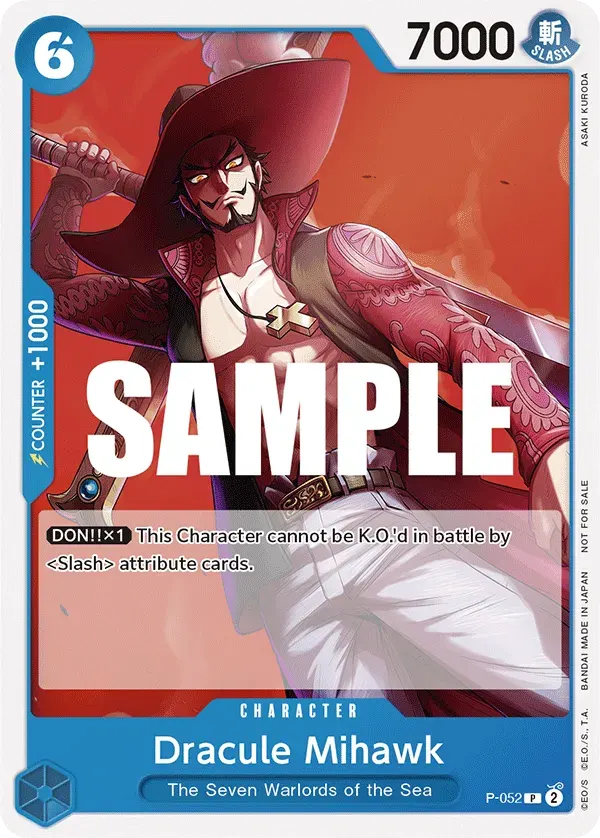 Dracule Mihawk — carte One Piece TCG P-052 (Promo cards)