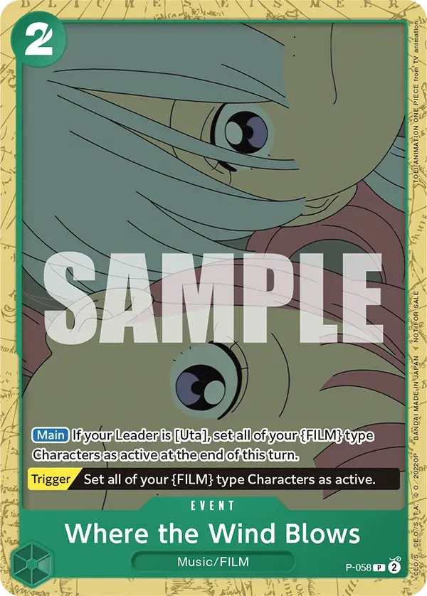 Where the Wind Blows — carte One Piece TCG P-058 (Promo cards)