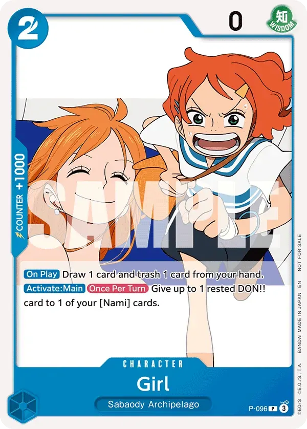 Girl — carte One Piece TCG P-096 (Promo cards)