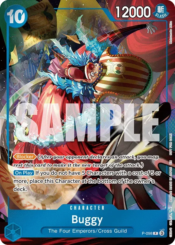 Buggy — carte One Piece TCG P-098 (Promo cards)