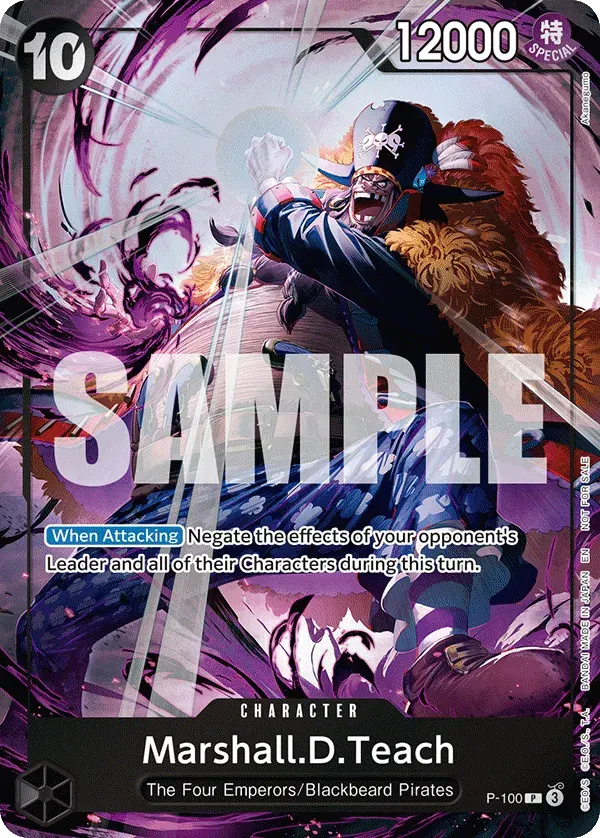 Marshall.D.Teach — carte One Piece TCG P-100 (Promo cards)