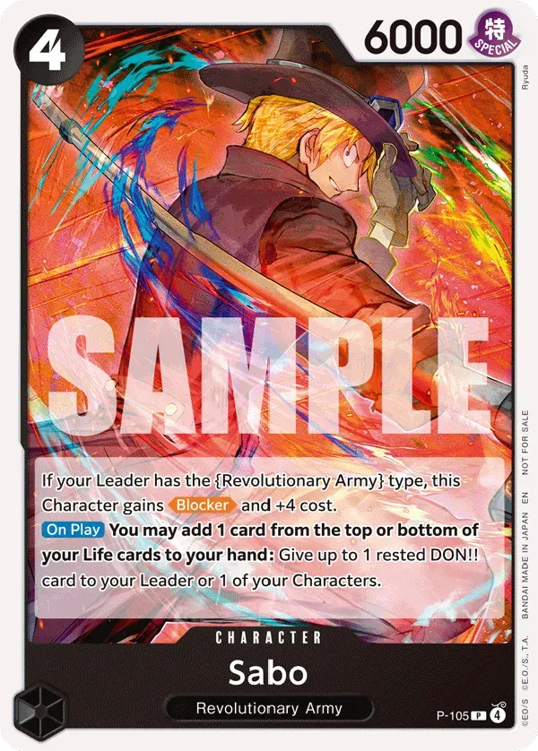 Sabo — carte One Piece TCG P-105 (Promo cards)