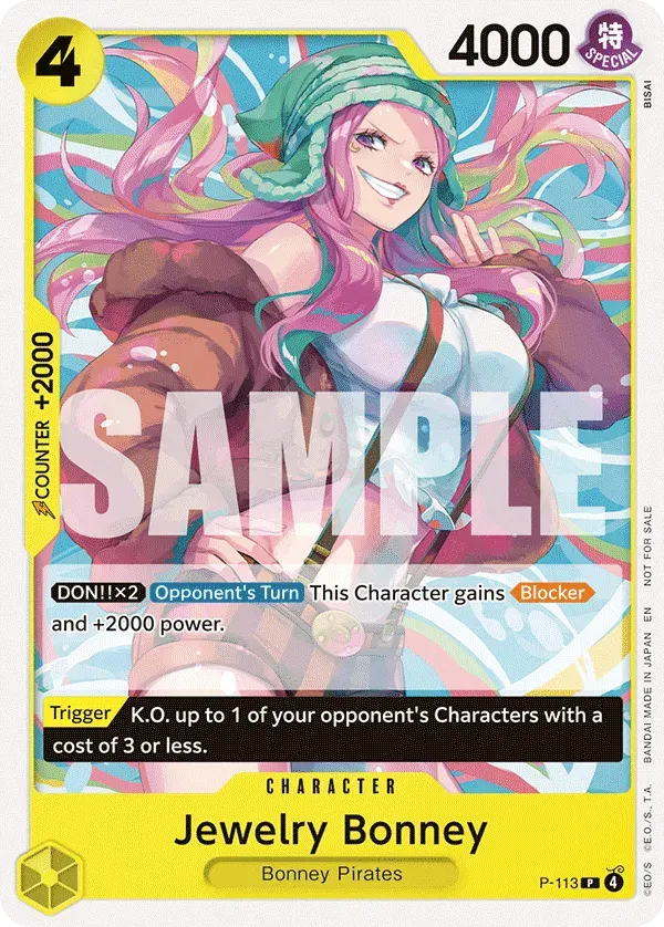 Jewelry Bonney — carte One Piece TCG P-113 (Promo cards)
