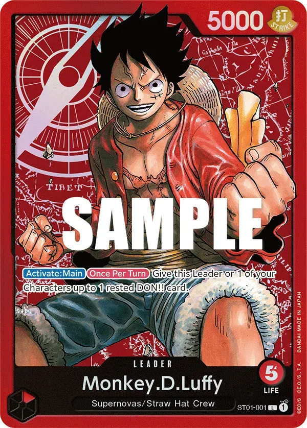 Monkey.D.Luffy — carte One Piece TCG ST01-001 (Straw Hat Crew)