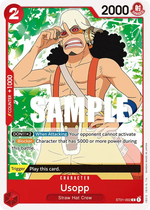 Usopp — carte One Piece TCG ST01-002 (Straw Hat Crew)