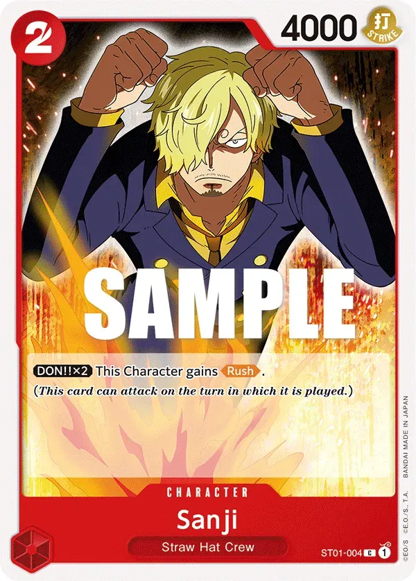 Sanji — carte One Piece TCG ST01-004 (Straw Hat Crew)