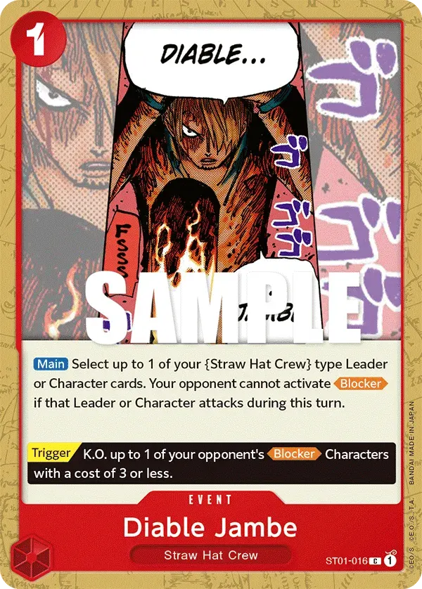 Diable Jambe — carte One Piece TCG ST01-016 (Straw Hat Crew)
