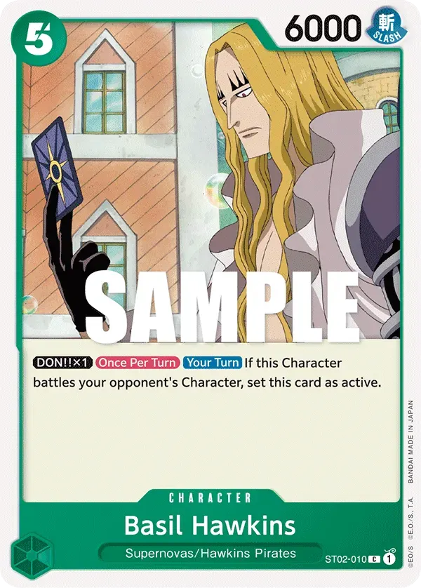 Basil Hawkins — carte One Piece TCG ST02-010 (Worst Generation)