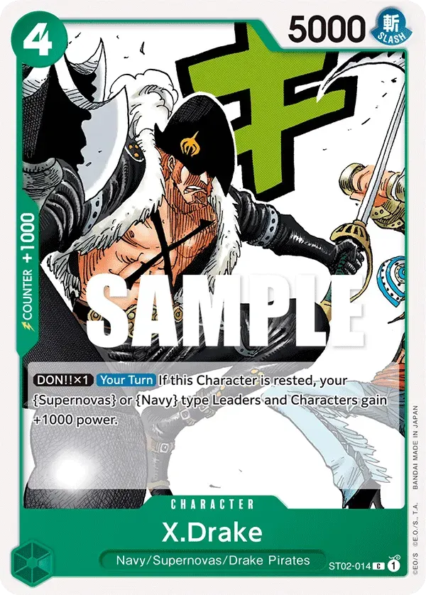 X.Drake — carte One Piece TCG ST02-014 (Worst Generation)