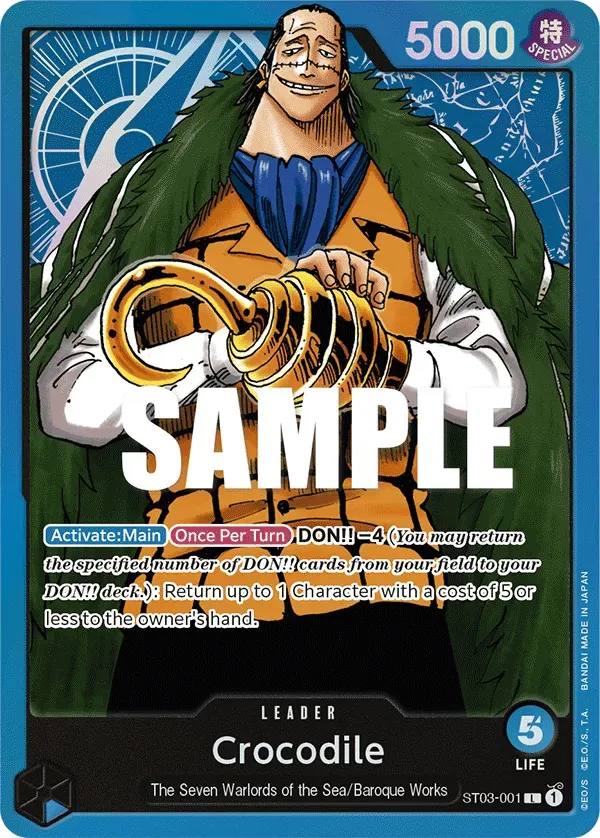 Crocodile — carte One Piece TCG ST03-001 (The Seven Warlords of the Sea)