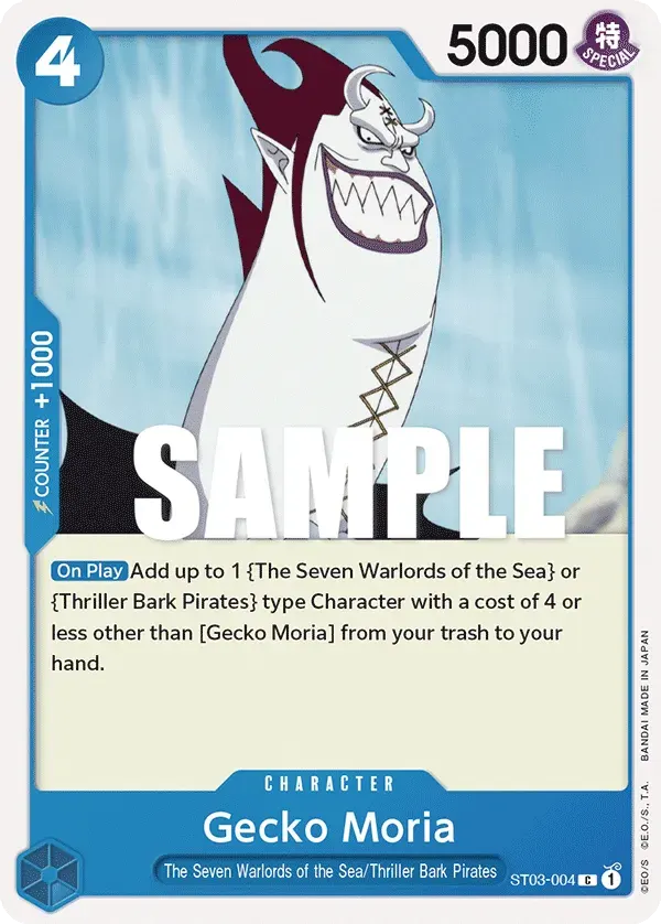 Gecko Moria — carte One Piece TCG ST03-004 (The Seven Warlords of the Sea)