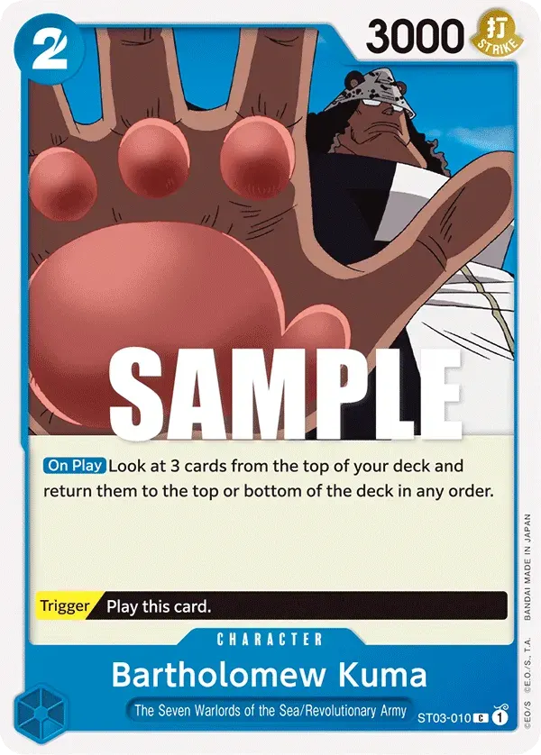 Bartholomew Kuma — carte One Piece TCG ST03-010 (The Seven Warlords of the Sea)