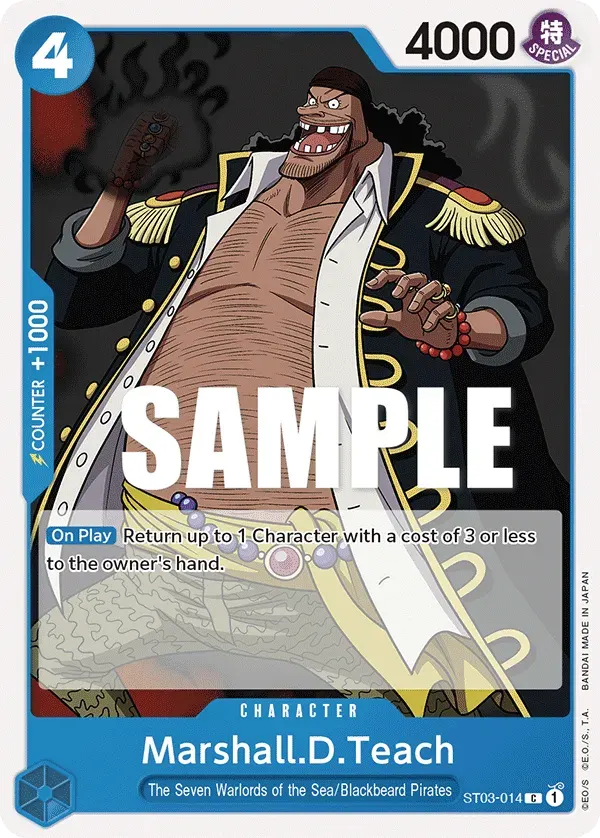 Marshall.D.Teach — carte One Piece TCG ST03-014 (The Seven Warlords of the Sea)