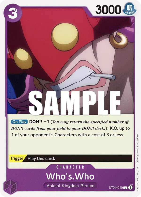 Who's.Who — carte One Piece TCG ST04-010 (Animal Kingdom Pirates)