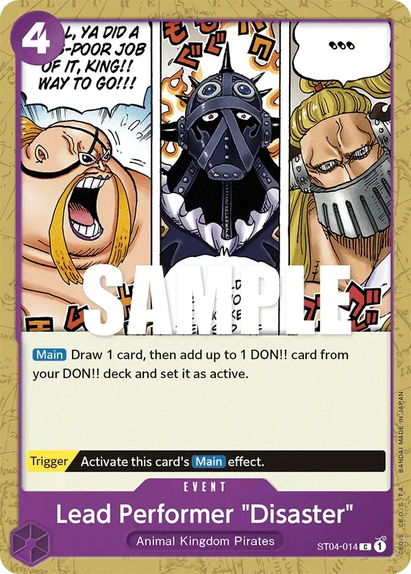 Lead Performer "Disaster" — carte One Piece TCG ST04-014 (Animal Kingdom Pirates)