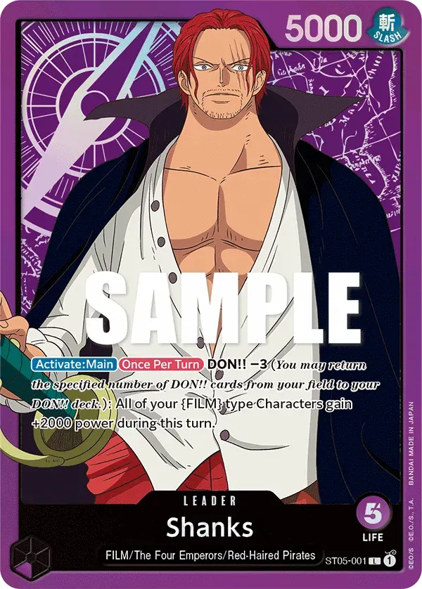 Shanks — carte One Piece TCG ST05-001 (ONE PIECE FILM Edition)