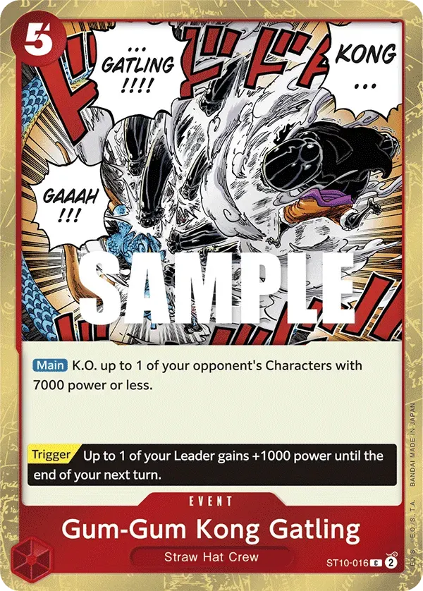 Gum-Gum Kong Gatling — carte One Piece TCG ST10-016 (The Three Captains)