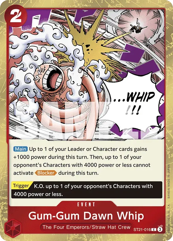 Gum-Gum Dawn Whip — carte One Piece TCG ST21-016 (EX - GEAR5)