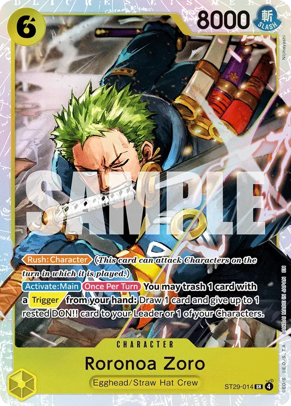Roronoa Zoro — carte One Piece TCG ST29-014 (Egghead)
