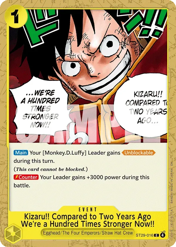 Kizaru!! Compared to Two Years Ago We're a Hundred Times Stronger Now!! — carte One Piece TCG ST29-016 (Egghead)