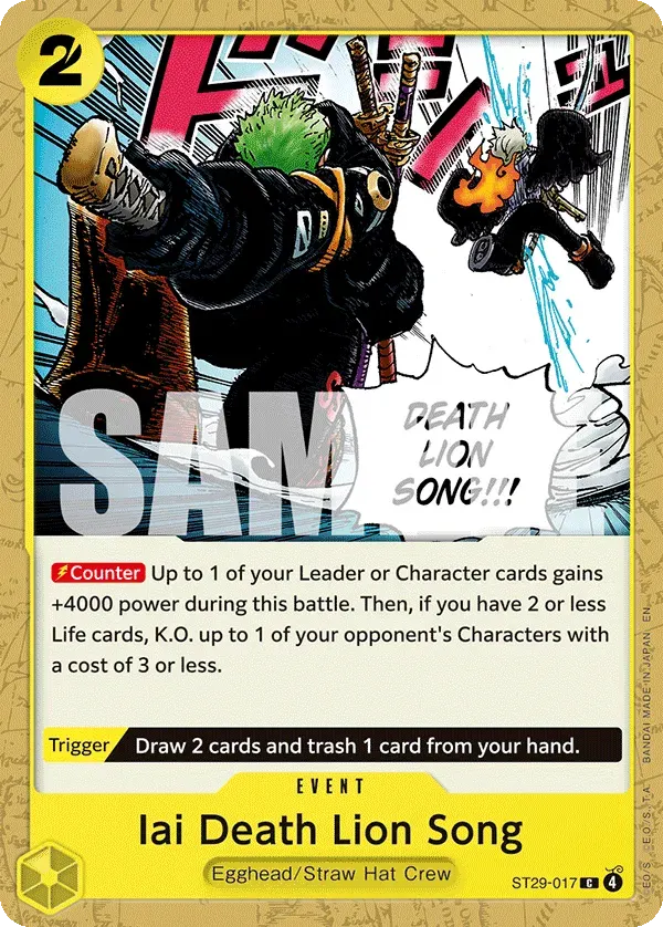 Iai Death Lion Song — carte One Piece TCG ST29-017 (Egghead)
